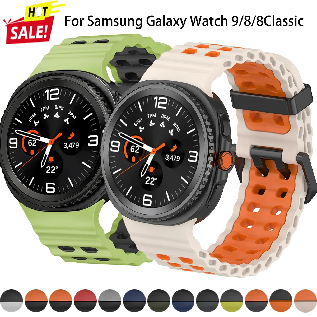 Two-Tone Breathable Marine Silicone Sport Strap