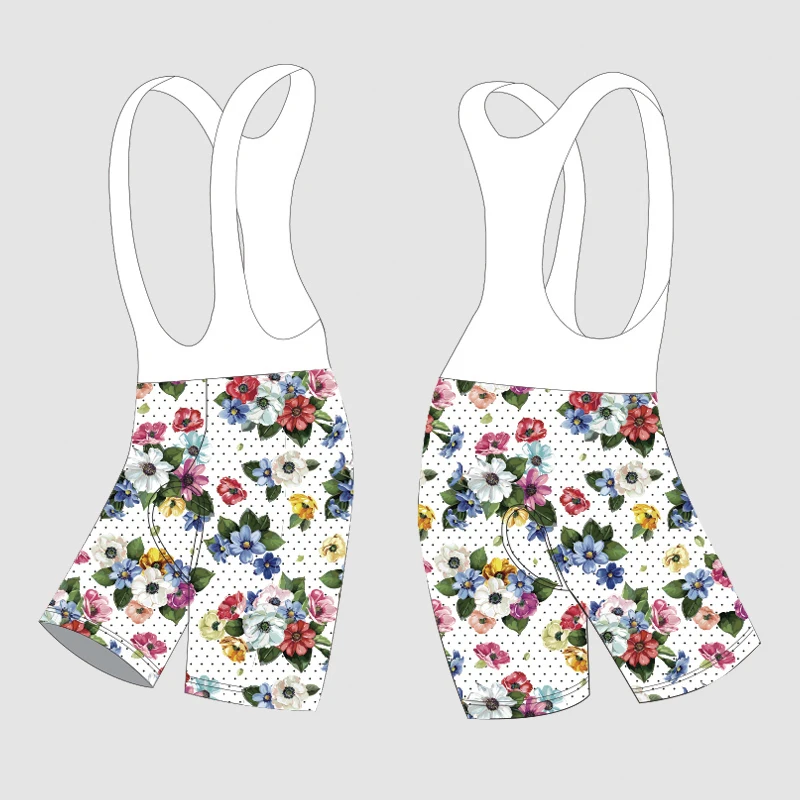 Men Cycling Bib Shorts Flower 5D Gel Padded Mountain Bike Shorts High Quality Outdoor Breathable Road Bike Tight