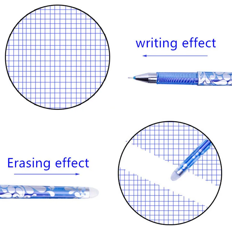 Gel Pen Refill Rod Set 30/50/100Pcs/Lot 0.5mm Erasable Blue Black Ink Shool Washable Handle Writing Stationery Supplies