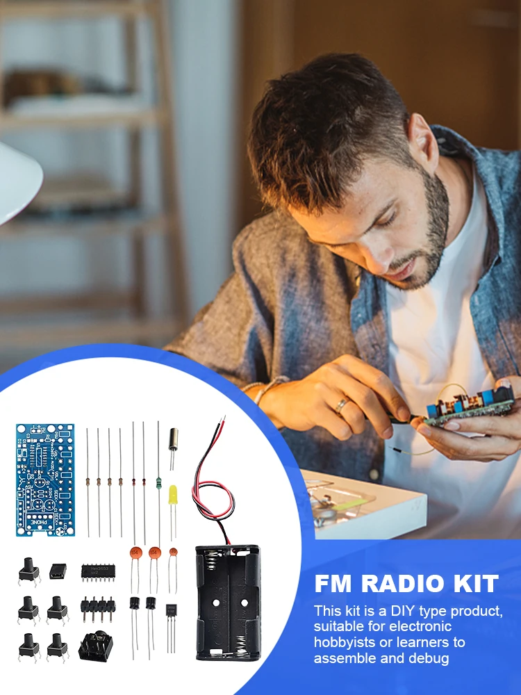 Wireless Stereo FM Radio Receiver Module 76MHz-108MHz FM DIY Electronic Kits Wireless Radio Kit fm radio diy kit