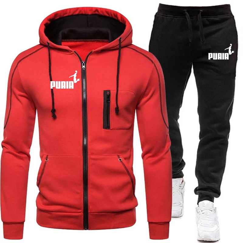 Men's Tracksuit Casual Jogging Suit Outdoor Set Zipper Hoodies + Black Sweatpant 2Pcs 2023 Spring Fashion New Streetwear M-3Xl men s tracksuit casual jogging suit outdoor set zipper hoodies sweatpant 2pcs 2023 spring fashion new streetwear m 3xl