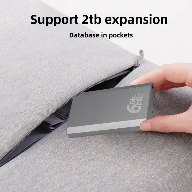 ? mSATA SSD 인클로저 6Gbps mSATA-USB 3.1 Gen2 어댑터 케이스 (mSATA 내장형 SSD 하드 드라이브용 C타입 포트 포함)