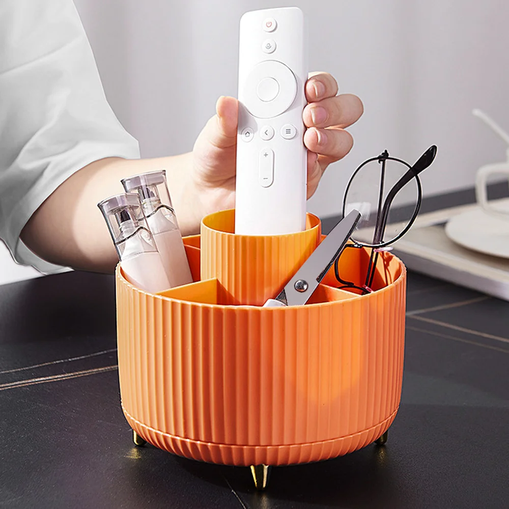 Makeup Organizer 360&deg;Rotating Desktop Cosmetic Storage Box Portable Lipstick Holder Skincare Pen Organizer Stand