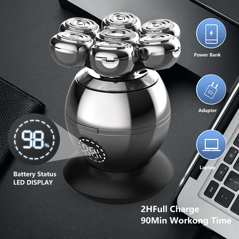 LCD 디지털 디스플레이 전기 면도기, 완전 세척 가능 면도기, USB 충전 다기능 면도 키트, 헤어 페이스 케어