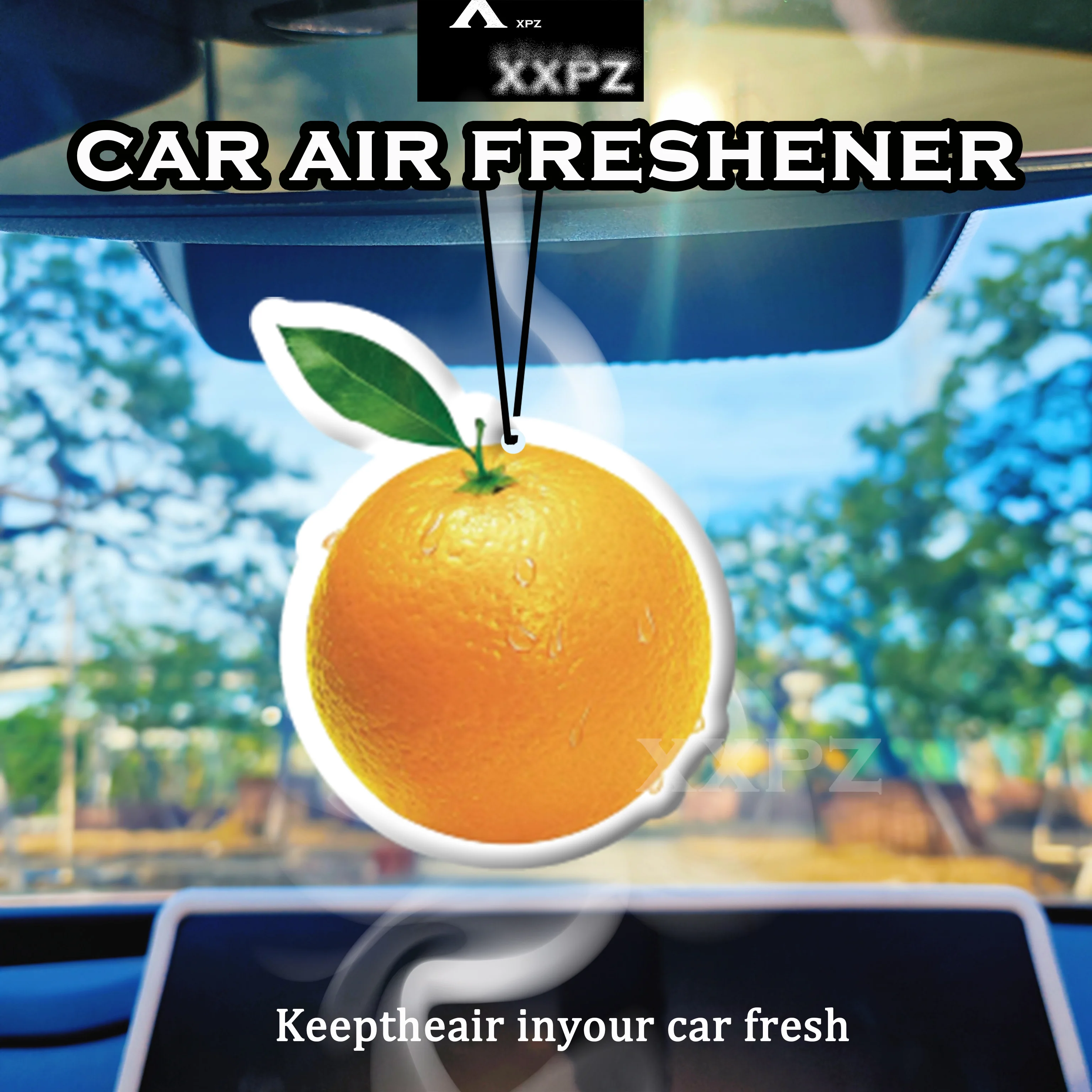Orange-Shaped Car Air Freshener - Aromatherapy Scented Gift Set