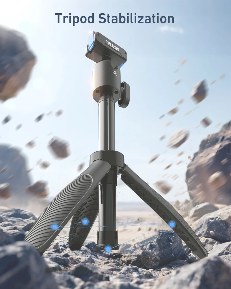 Mini Selfie Stick Tripod Portable Magnetic Quick Release Stand for GoPro Hero 13