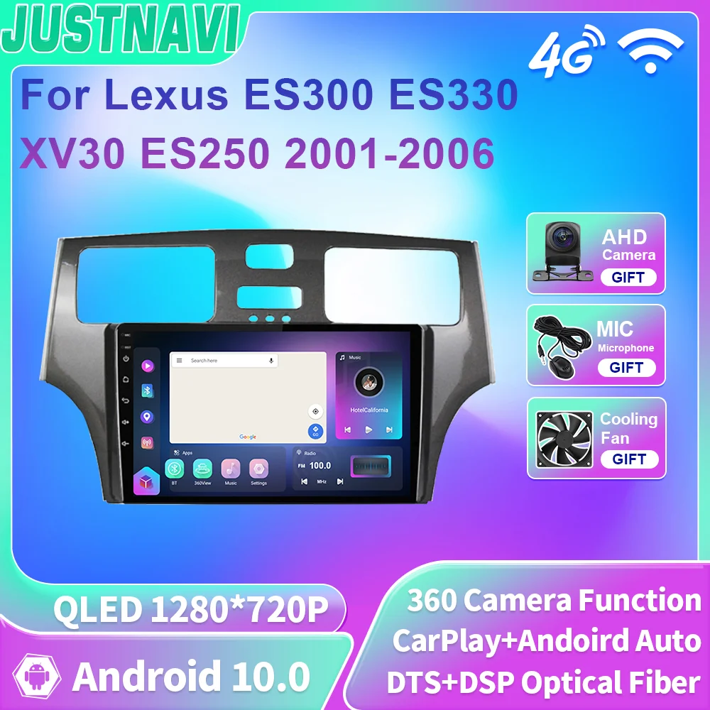 

JUSTNAVI QLED Android 10 For Lexus ES300 ES330 XV30 ES250 2001-2006 Car Radio Multimedia Stereo Carplay Video Player Navigation