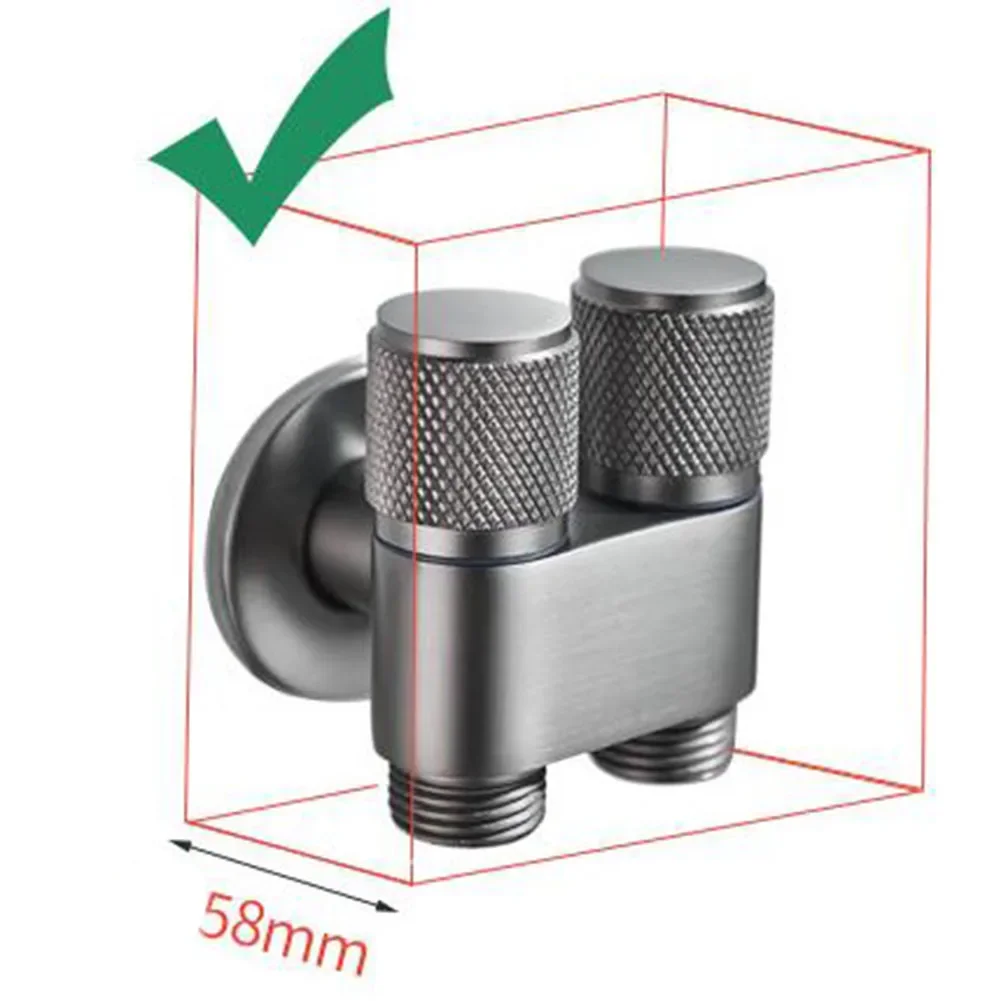 G1/2 1 In Two Out Double Control Washing Machine Faucet Toilet Triangle Valve Kitchen Sink Bathroom Basin Faucet