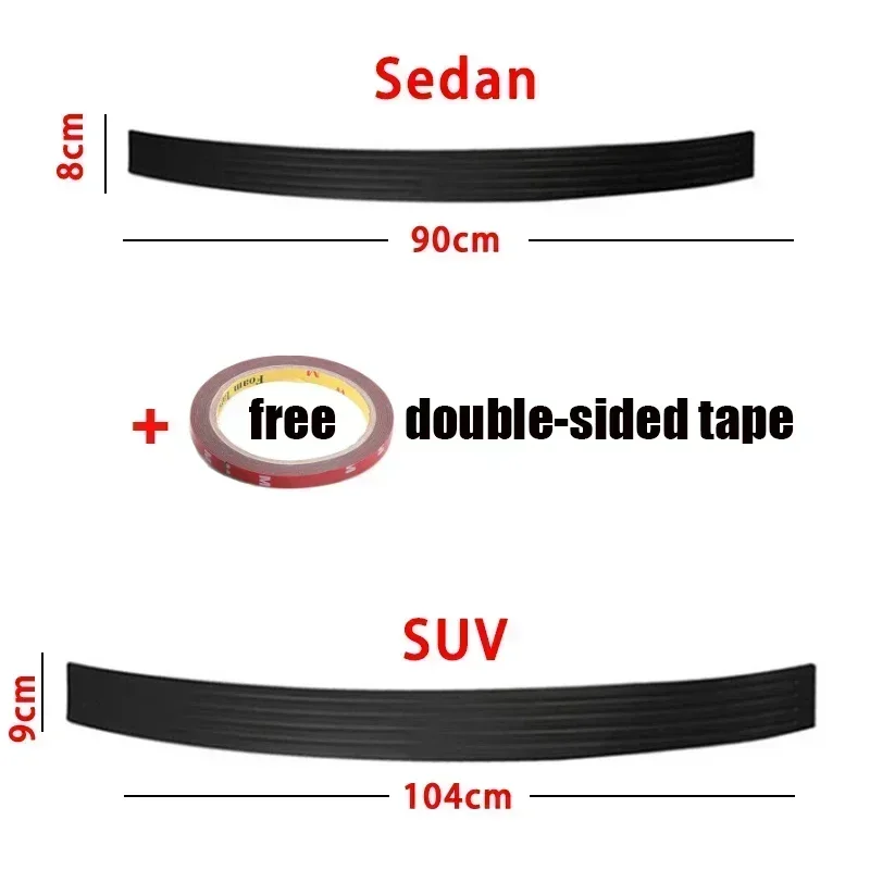 Black Rubber Car Rear Bumper Guard Protector Scratch Resistant