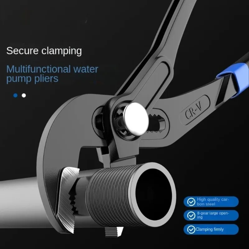 Universal 7/10/12 in Water Pump Pliers Adjustable Quick-release Plumbing Pliers Comfort Grip Large Opening Pipe Pliers Plumbing
