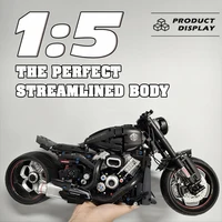 Gold Wing Touring Motorbike Model Building Blocks Technical 1:5 Scale Motorcycle Bricks Desk Decoration Assembly Set Kids Toys 3