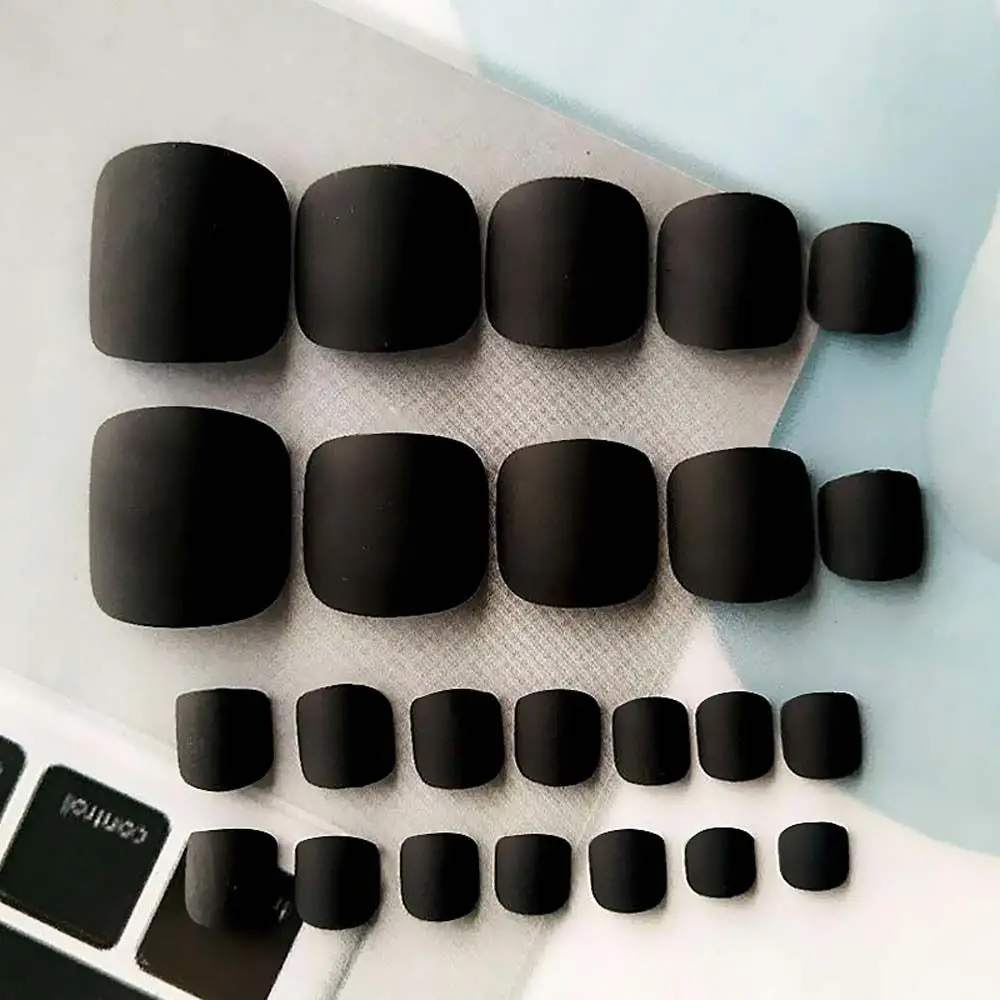 Matte False Toenails Full Cover Artificial Nails Set_voghion.com