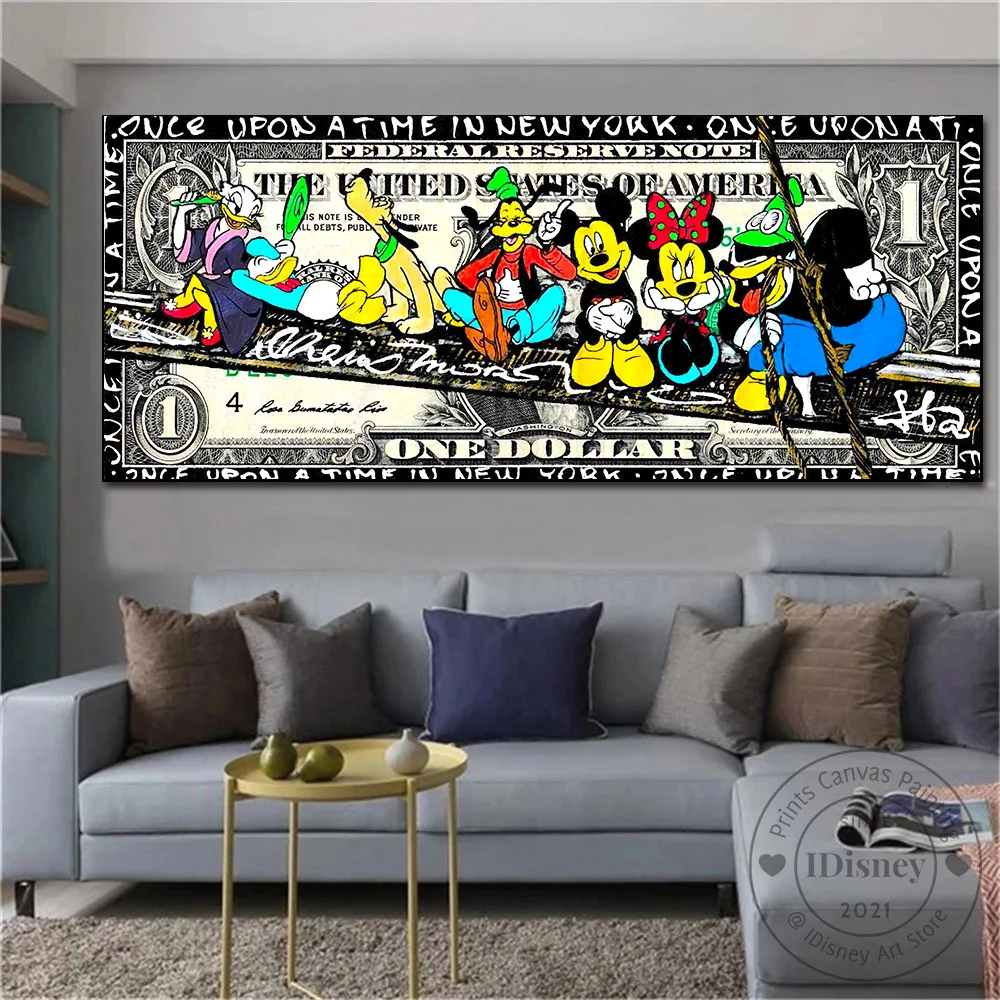 

Disney Anime Mickey Donald Duck Graffiti Poster Prints Abstract Wall Art Canvas Painting Picture for Living Kids Room Home Decor