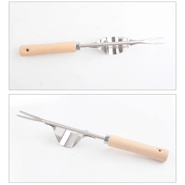 Rozsdamentes Acél Kézi Gyomi Gyomnövények Ásó Húzóhullámú Fej Gyomok Távolítják El A Lapát Kertészeti Vágószerszámokat - Image 4