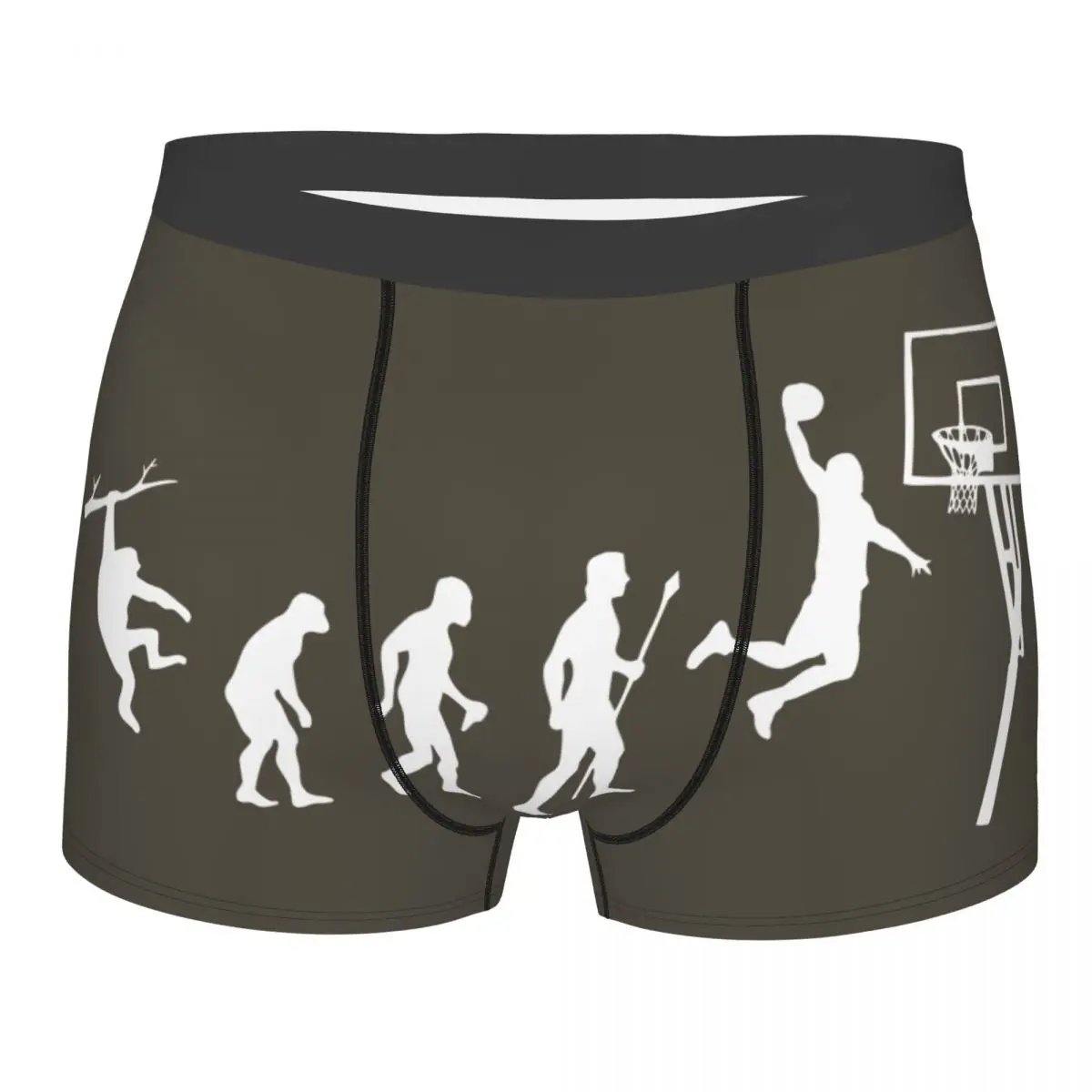 

Man Boxer Shorts Panties Born To Play Basketball Evolution Funny T Shirt Mid Waist Underwear Male Funny Underpants