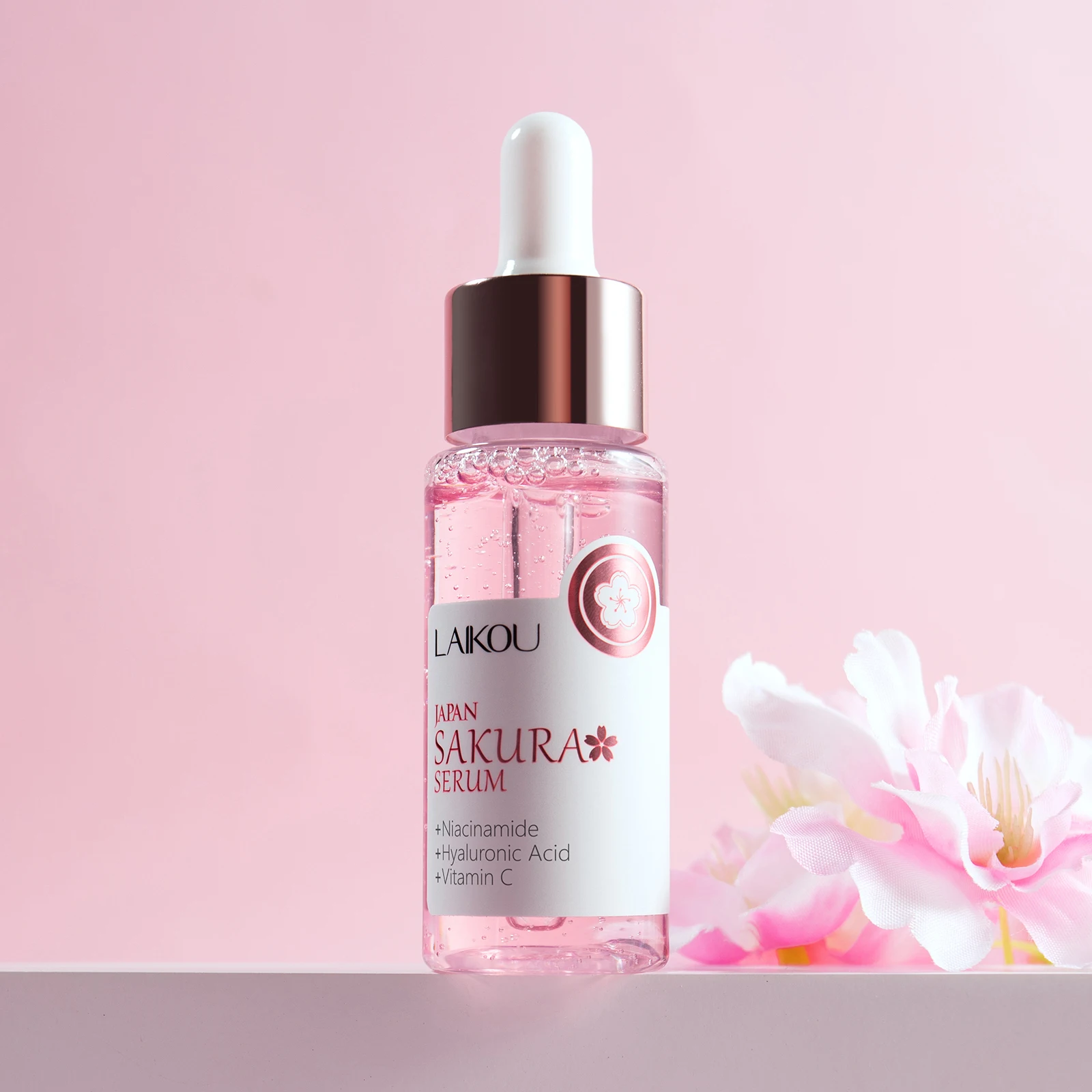 30ml Sakura Face Essence Shrink Pores Anti-Aging Moisturizing Facial Care Brighten Tighten Hydrating Repair Soften Solution 5