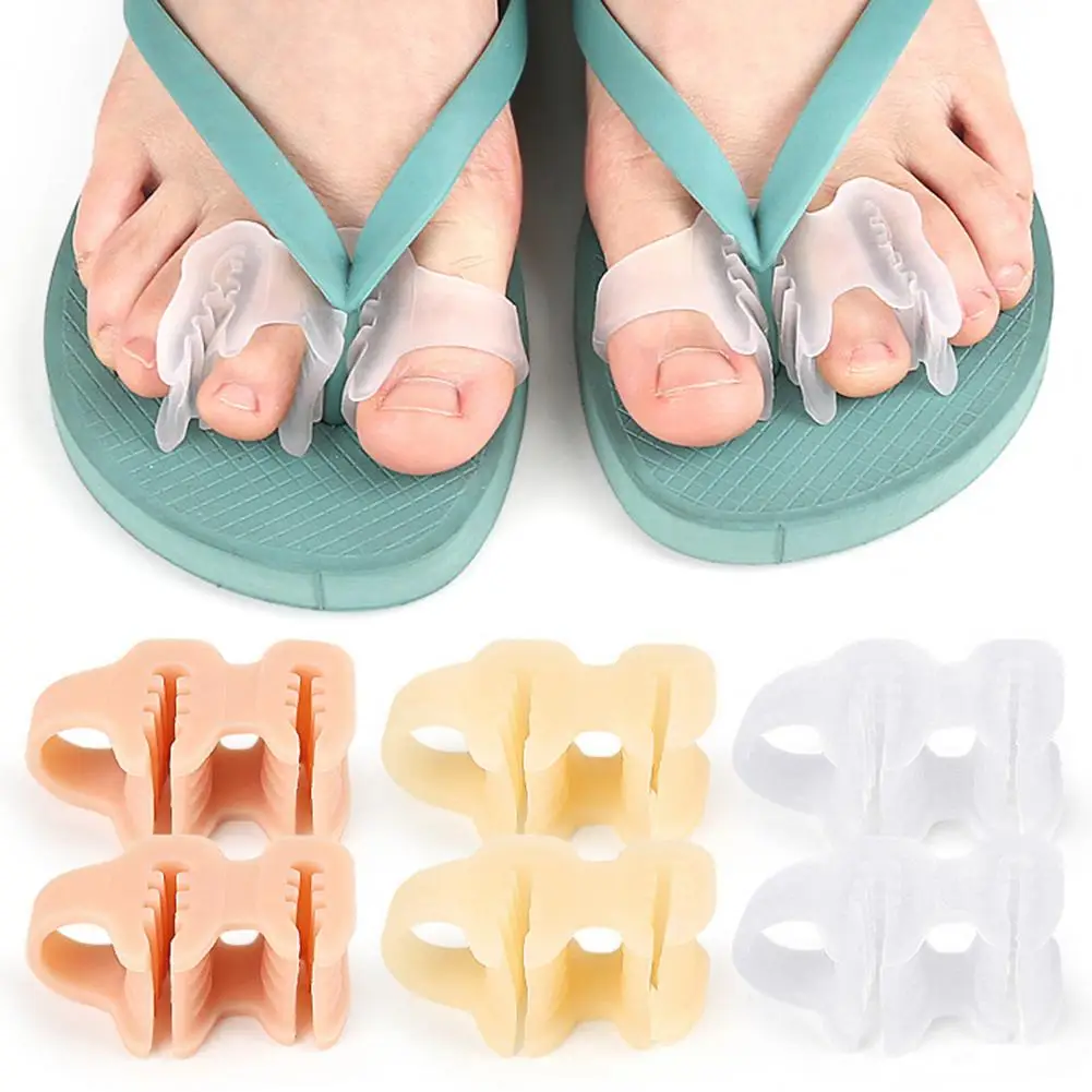 1 Pair 6cm Toe Separator With 2 Loop Orthopedic Bunion Valgus Hammertoe Corrector Foot Alignment Overlapping Toe Spacer Hammer