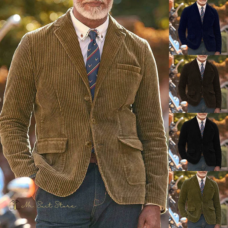 Blazer en Velours Côtelé pour Homme