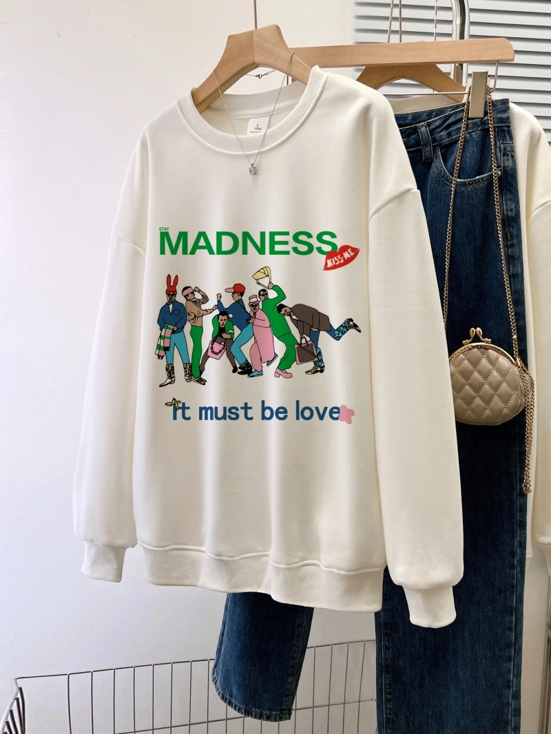 Women's O-Neck Cotton Sweater, Loose Large Plush, Thick Winter Top, Female Clothing, Autumn Pullovers, Office Lady Gift, New