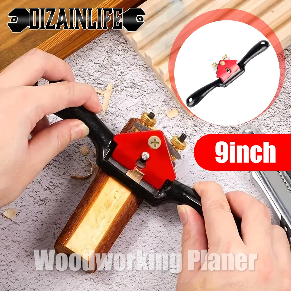 9" Woodworking Hand Tools Wood Trimming Tool Hand Planer Screw Planer Shave Wood Cutting Edge Adjustable Hand-Operated Woodworking Carpenter DIY Model Making