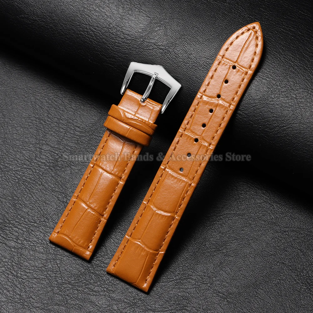 Premium Calfskin Leather Watch Strap with Steel Buckle