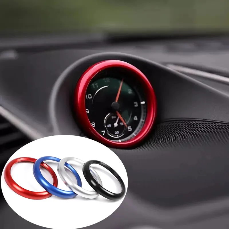 Car Clock Compass Stopwatch Decoration Ring for Porsche 718 911 Macan Cayenne Panamera Auto Accessories
