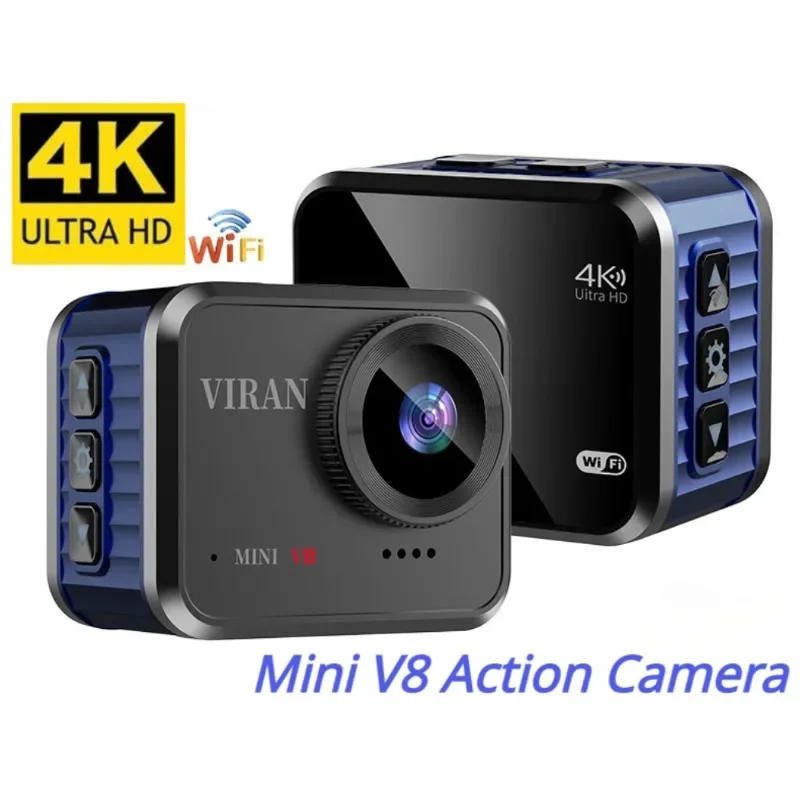 

Миниатюрная экшн-камера V8 4K HD 60FPS с Wi-Fi и экраном дистанционного управления, водонепроницаемая Спортивная DV-видеокамера, записывающее устройство, беспроводная веб-камера