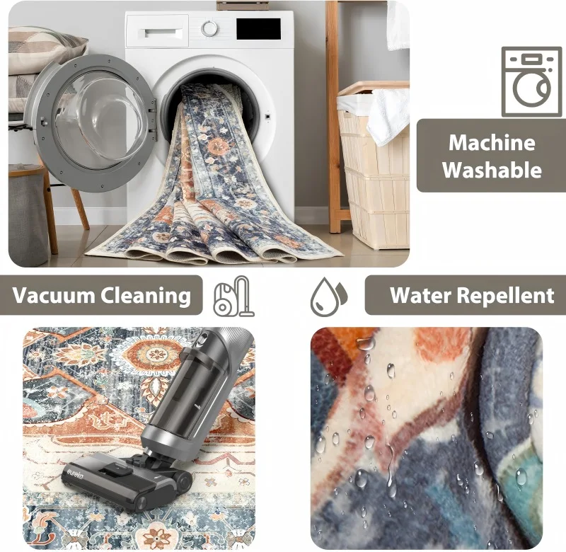 VIKAMA Bohemian Ethnic Style Floor Cushion Living Room Sofa Coffee Table Bedroom Bedside Rug Soft Home Decoration Summer