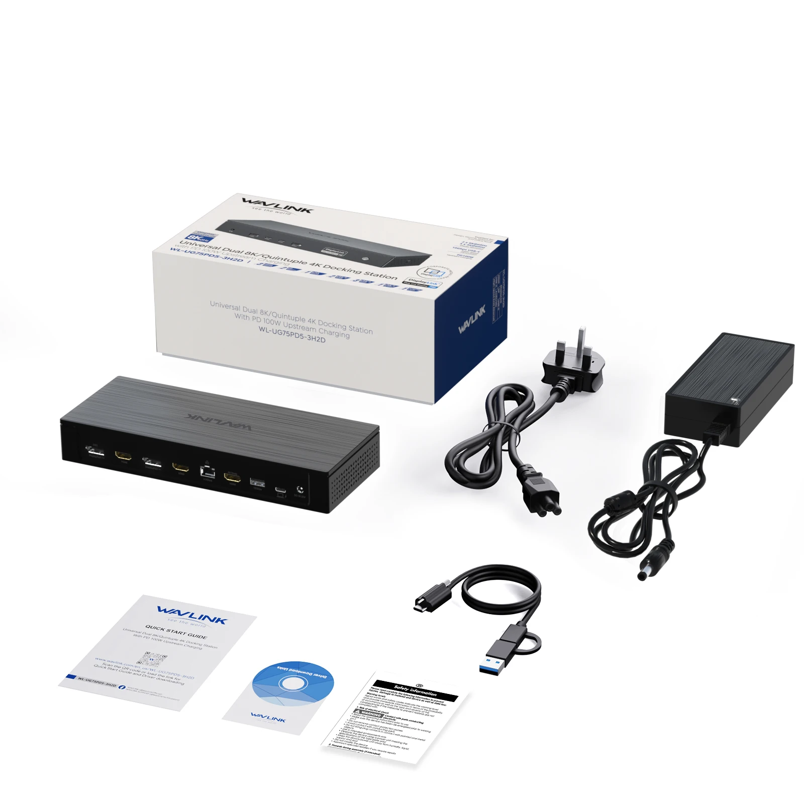 WAVLINK Global First DisplayLink-7400 Universal Docking Station