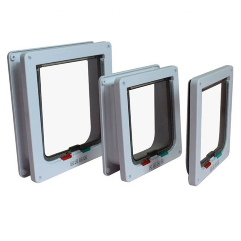 Pet Dog Cat Flap Door with Security Lock Pet Door for Dogs Cats Kitten Puppy Small Gate Pets Safety Doors Supplies