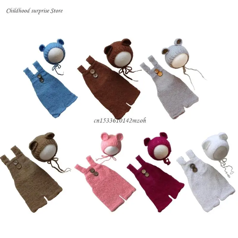 

Baby Photo Props Bear Costume Jumpsuit Hat Photo Posing Props Newborn Photography Suit Photostudio Dropship