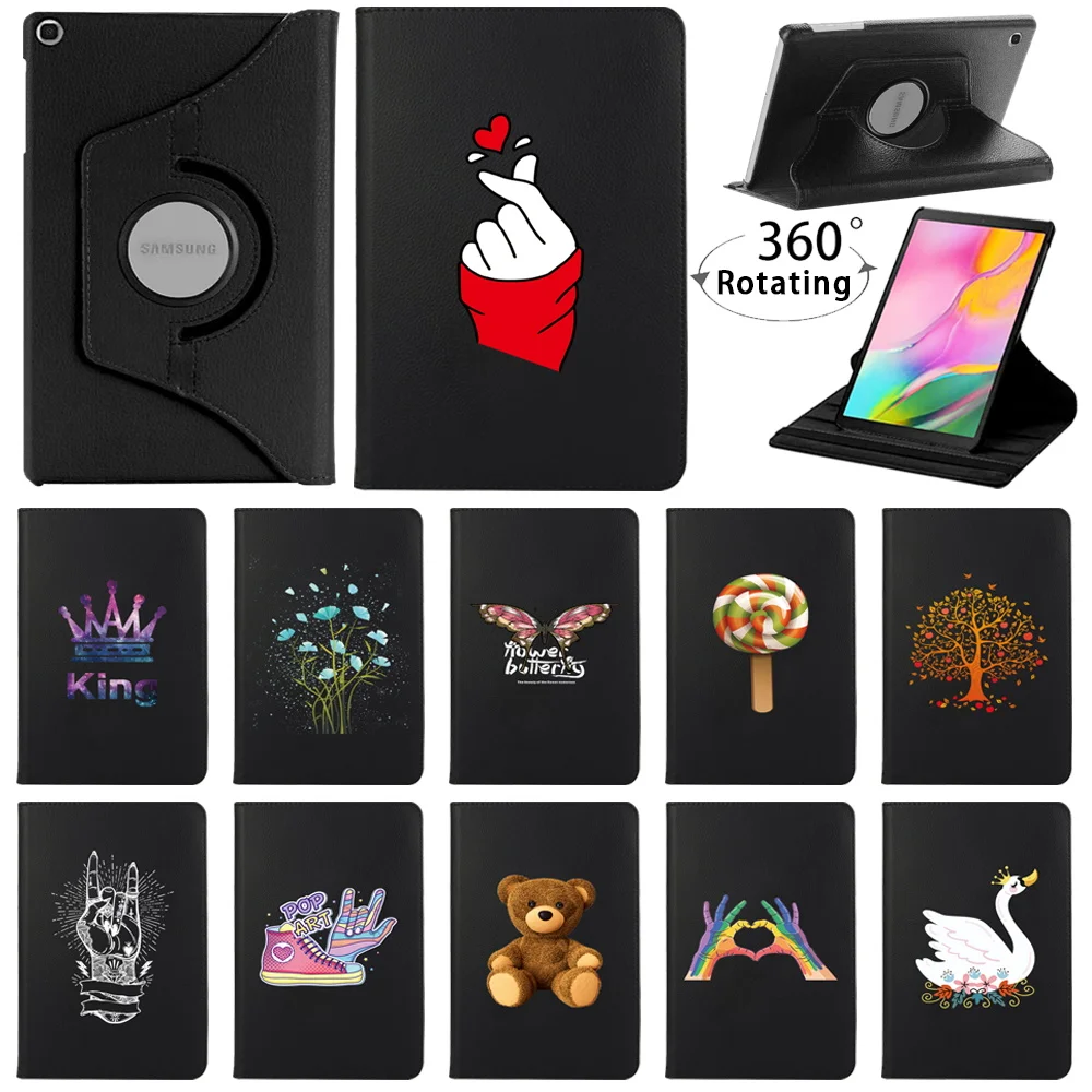 

360 Rotate PU Leather Case To Samsung Galaxy Tab A8 10.5 X200/Tab A 10.1 2019 T510/S6 Lite 10.4 P610/A7 10.4 T500 Cover Tab Case