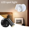 Dimmable Led Spotlight Rechargeable Cordless Wall Lamp Magnetic with Touch Switch Brightness Color Adjustable Bedroom Cabinet 1