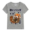 Kawaii Red Panda Kids T-Shirt Summer Printed Short Sleeve O-Neck Fashion Children T-Shirt For Boys Tee Shirt Girls Tops Clothes 2