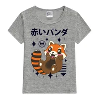 Kawaii Red Panda Kids T-Shirt Summer Printed Short Sleeve O-Neck Fashion Children T-Shirt For Boys Tee Shirt Girls Tops Clothes 2