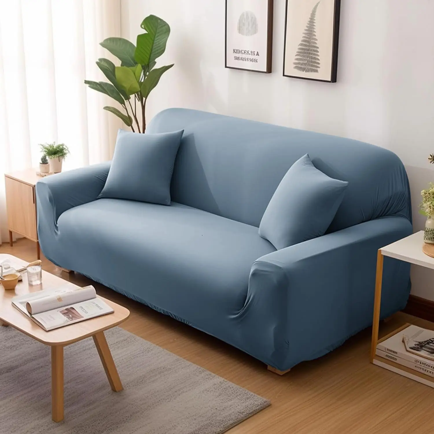 Premium Elastic Sofa Covers - Thickened Solid Color Slipcovers