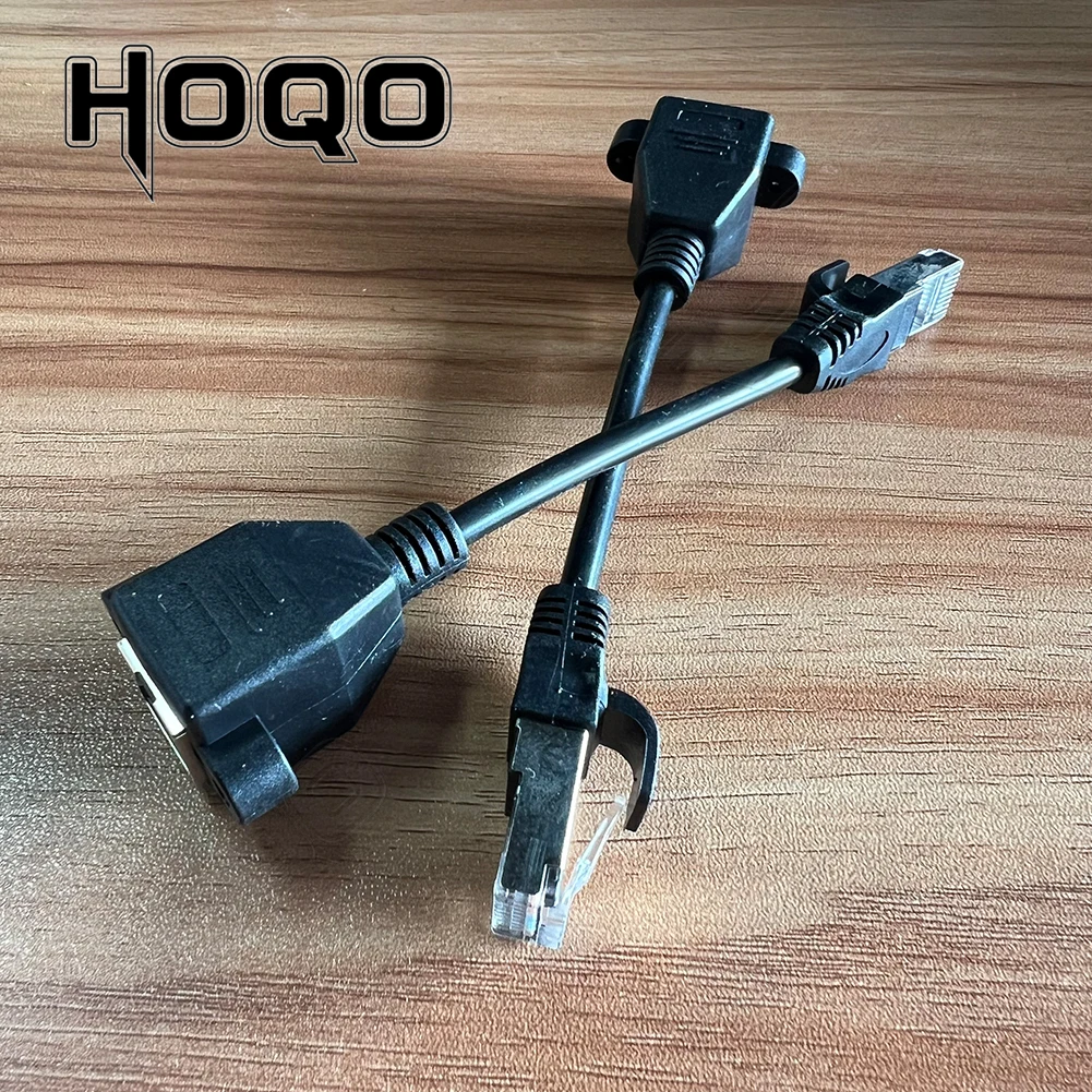짧은 나사 패널 마운트 이더넷 RJ45 익스텐션 케이블, RJ45 Cat5 수-암 m/f 이더넷 네트워크 코드, 15cm