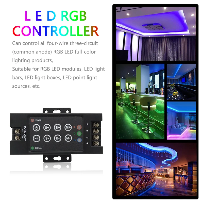 8 Button LED Strip Controller 8-Button LED RGB High Power Controller ...