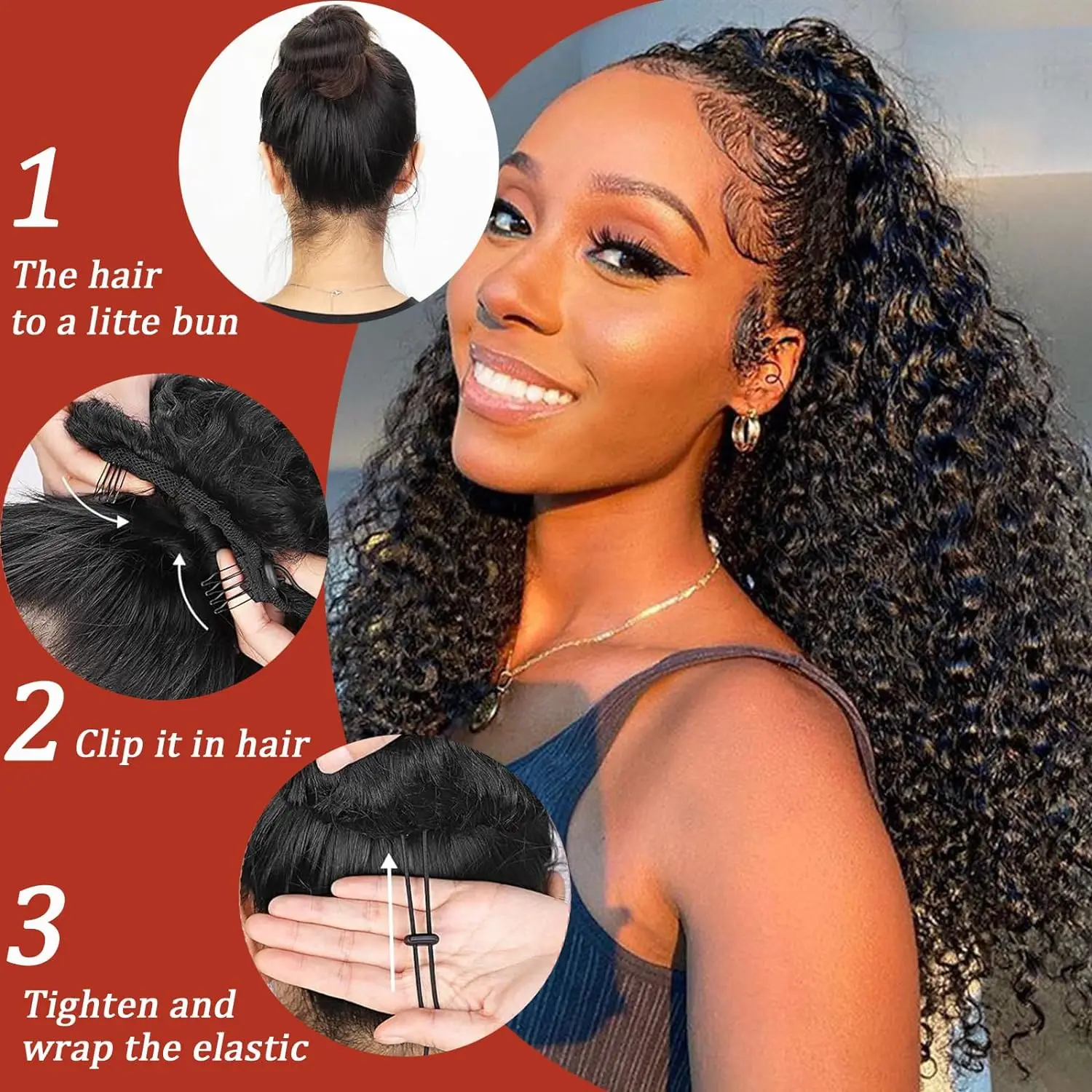 College Drawstring Curly Ponytail Human Hair Extensions for African Women Afro Kinky Curly Hair Pieces 8-30 Inches human hair extensions