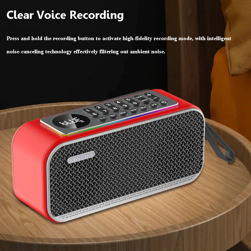 Portable Outdoor Bluetooth Speaker Handsfee Call Dual Speaker Subwoofer Soundbar HD Recorder LED Display Support FM TF USB AUX