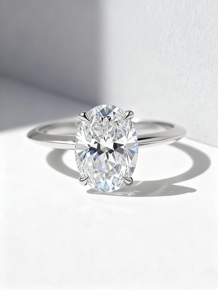 925er Sterlingsilber, wunderschöner, glänzender 1-8-karätiger ovaler Zirkon-Ring für Frauen, Jahrestag, Alltag, Party, luxuriöser, hochwertiger, feiner Schmuck – Detail 6