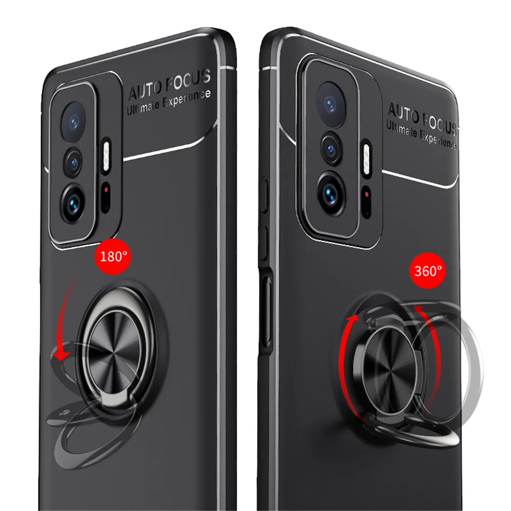 11T Pro For Xiaomi 11T Pro Case For Mi11T Mi 11T Pro 5G Ring Matte Silicone Cover For Xiaomi 11T Mi11T Mi 11 T Pro Xiaomi11T