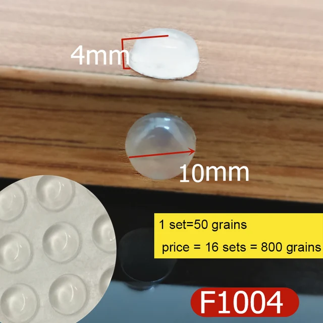 1Set Wall Stickers Self Adhesive Buffer Bumper Toilets Drawer Door Cabinets Anti Collision Rubber Non Slip Silicone Feet Pad F1004 x 800 grains