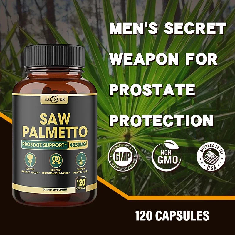 Saw Palmetto Capsules-Prostate Support Supplement, Prostate Health, Immune System, Hair Support