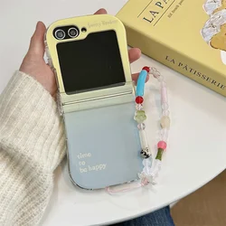 Macaron Colorful Chain Gradient Shockproof Hinge Cover - Zflip5 (Yellow Blue SL)
