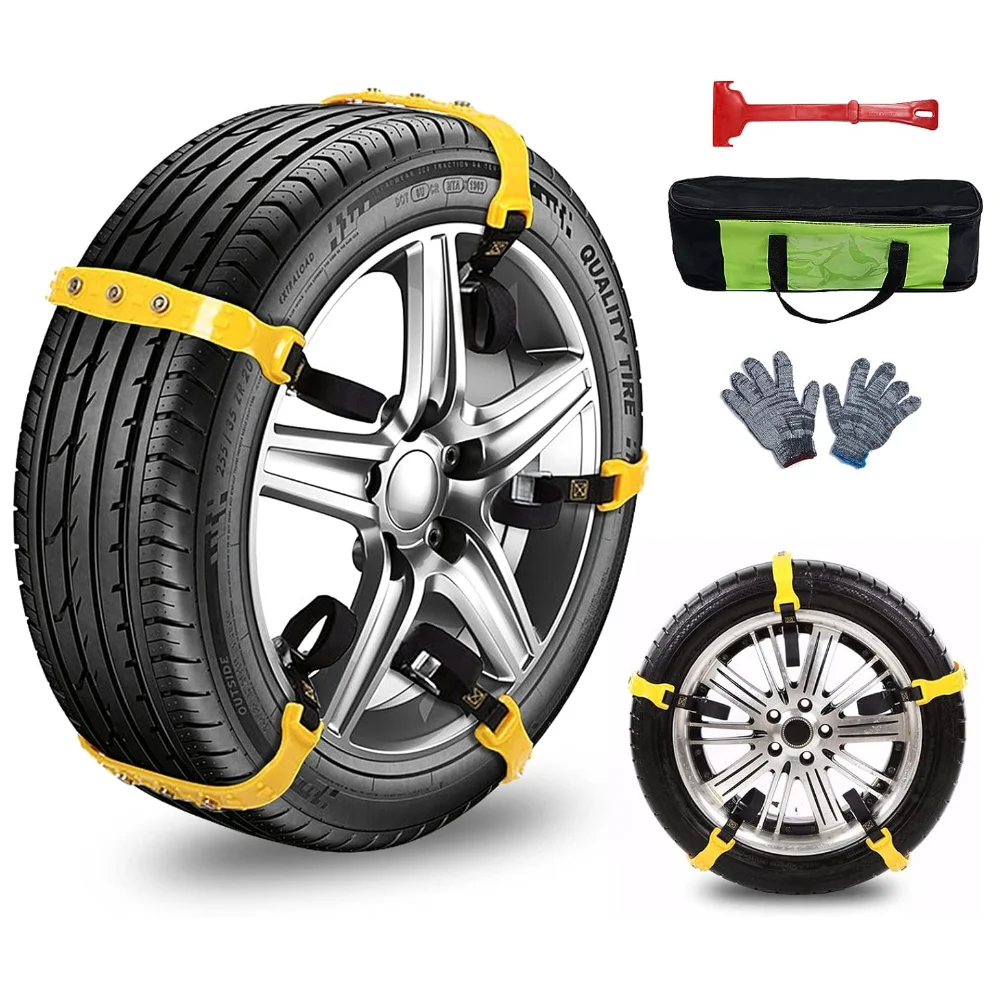 10pcs Snow Chains Anti Slip Snow Chains Emergency Anti-Skid Snow Mud Tire Chains for Cars/SUV/ATV/Trucks
