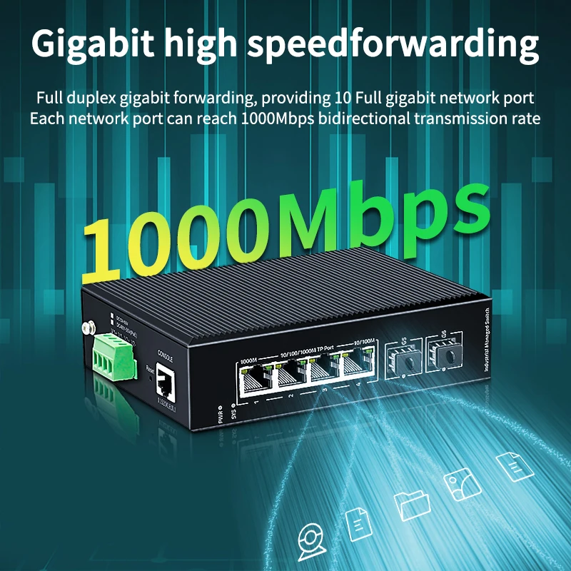 Unmanaged 2.5G Switch - 5 Port Gigabit Switch - 2.5GBASE-T Unmanaged  Ethernet Switch - Ethernet Splitter - Din Rail or Wall Mount -  Multi-Gigabit 