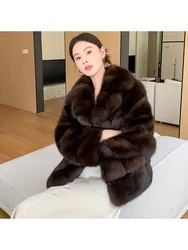 Woman Clothing  2023 New Artificial Fur Mink High-end Mink Coat Autumn and Winter Thickened Warm Fashionable Artificial Fur