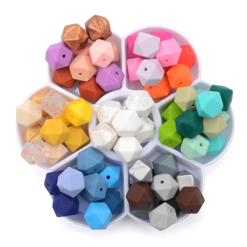 LOFCA Premium Silicone Beads - Hexagon Design for Jewelry Crafting and Accessories, 10PCS