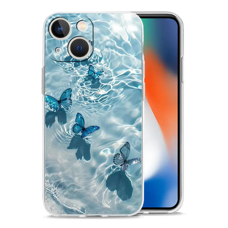 Blue Butterfly Ocean Waves Phone Case Cover